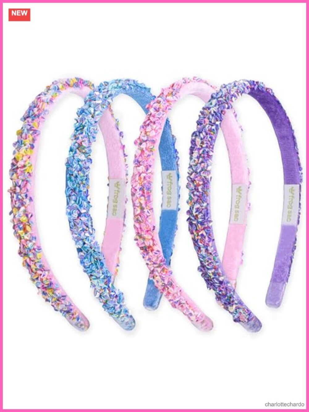 Sequin Headband Set for Girls Thin No Slip 4 Pack Hair Accessories